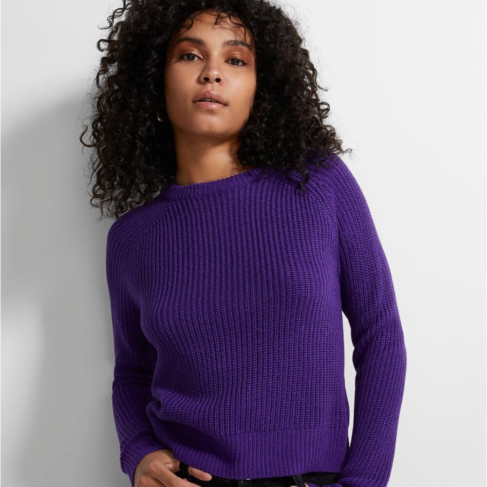 ICONE Shaker-rib Raglan Sweater In Purple